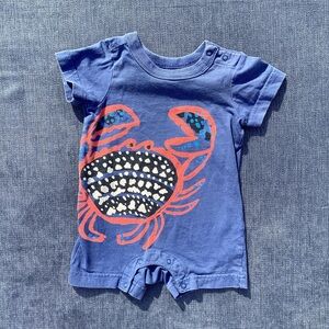 Blue Crab Graphic Baby Romper